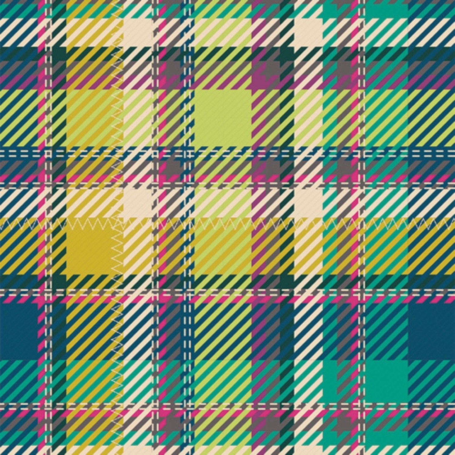 Flanell Highlands Royal Plaid - Sunrise