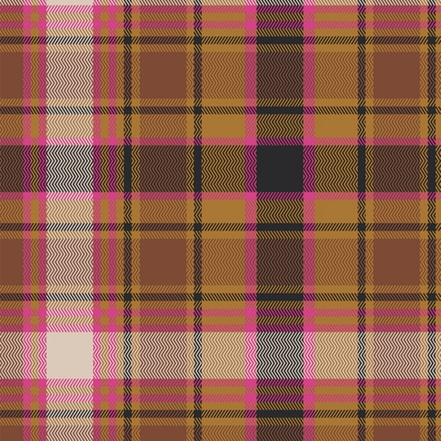 Flanell Highlands Chevron Plaid - Toffee