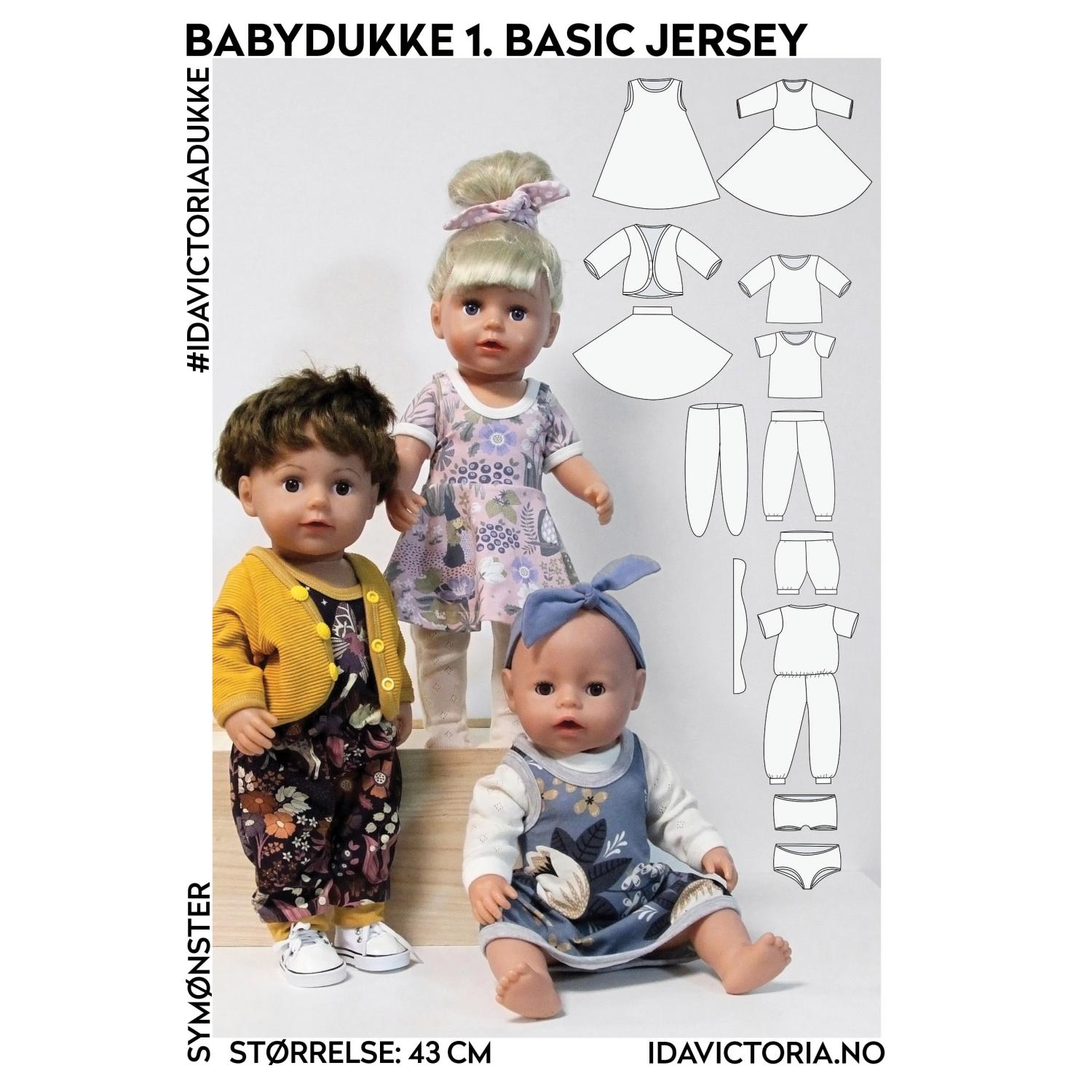 Sy till babydocka – 1. Basic jersey (43 cm) – Ida Victoria