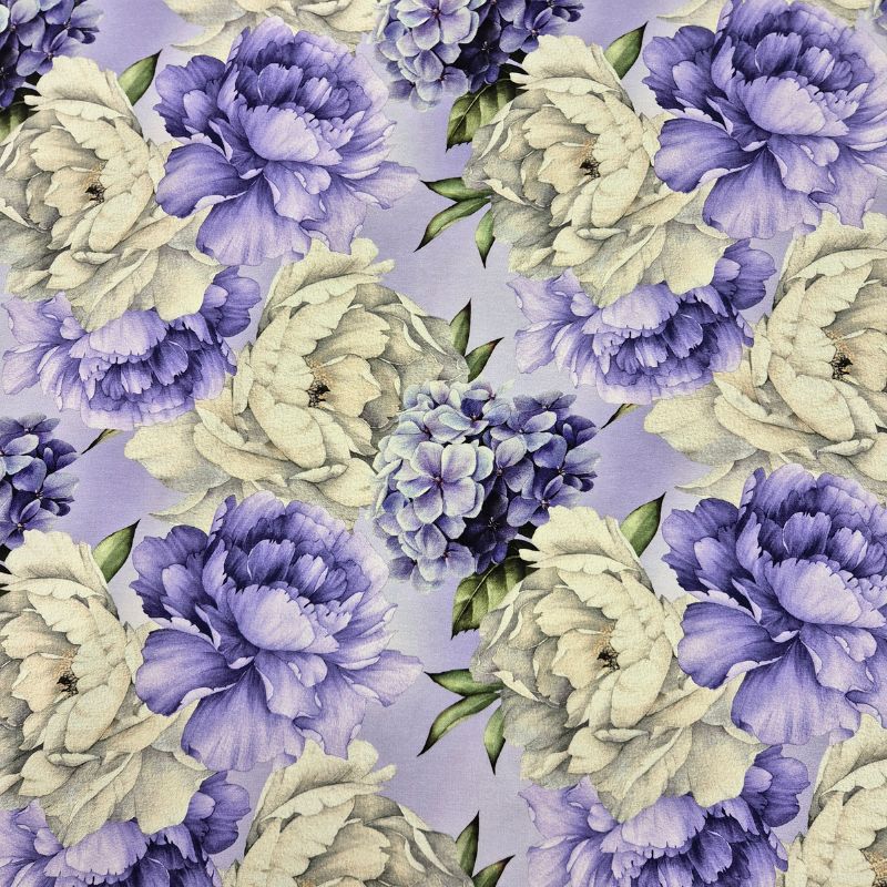 Trikåtyg, digitaltryckt – pioner i lila