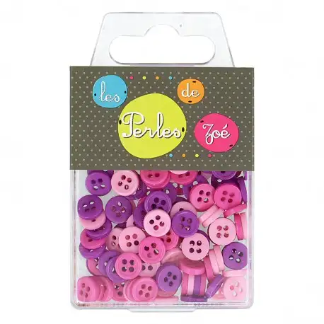 Knappmix - Rosa/lila/cerise