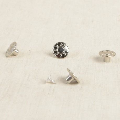 Jeansknappar 17mm 6st - Silver