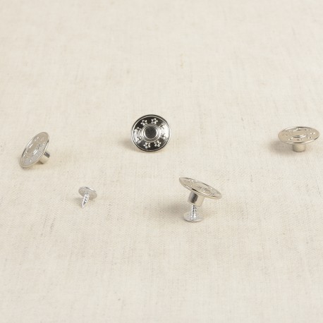 Jeansknappar 20mm 6st - Silver