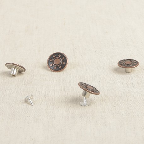 Jeansknappar 20mm 6st - Brons