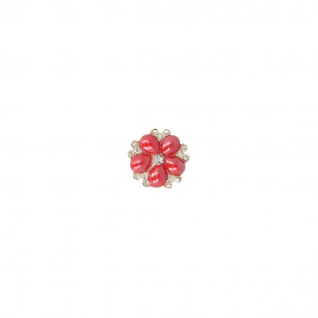 Knapp Blomma med pärla 20mm