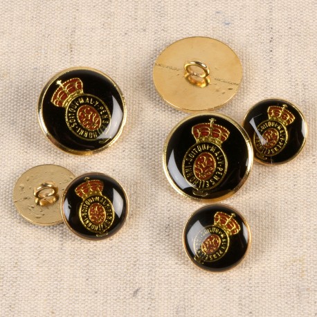 Metallknapp med hals Coast of arms Svart