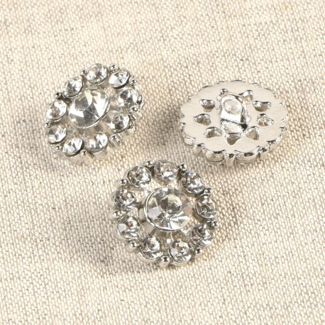 Knapp med hals 18mm Glitter Silver
