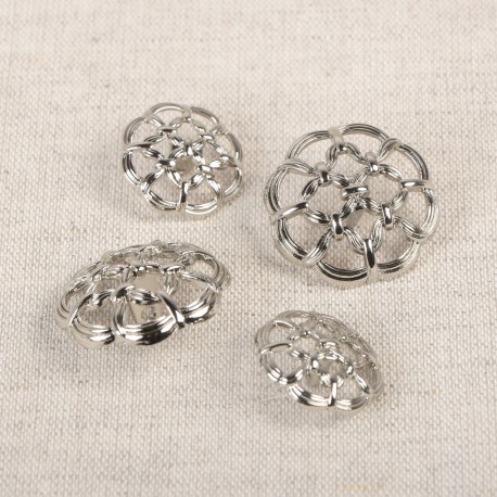 Metallknapp med hals Silver