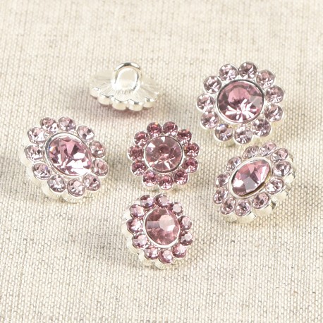 Glitterknapp med hals - Rosa
