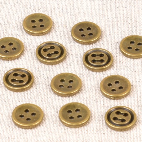 Skjortknapp metall 4 hål Brons