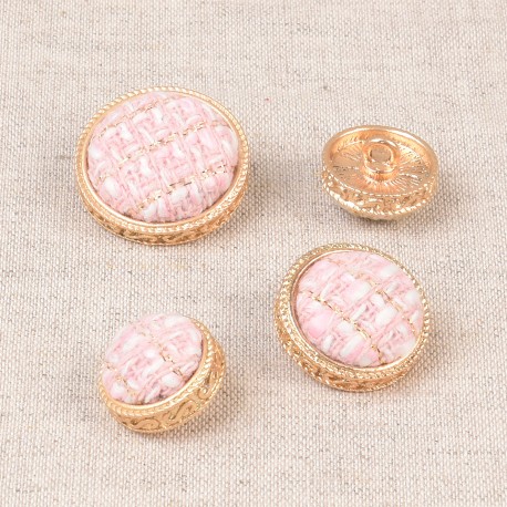 Klädd metallknapp med Hals Rosa/guld