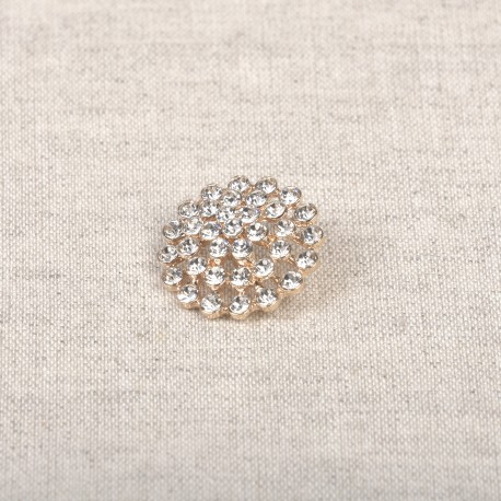 Knapp med hals glitter 18mm Silver