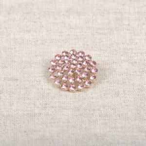 Knapp med hals glitter 18mm Rosa