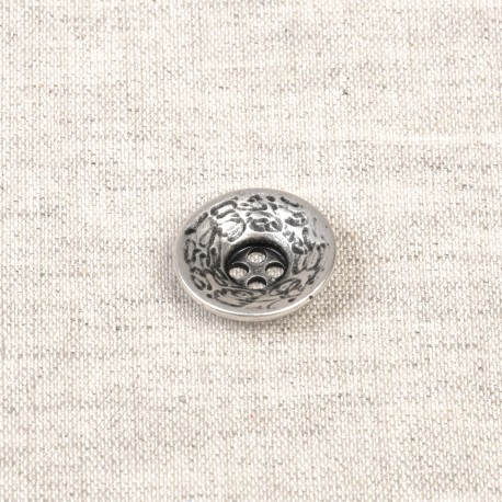 Metallknapp 4 hål Antiksilver