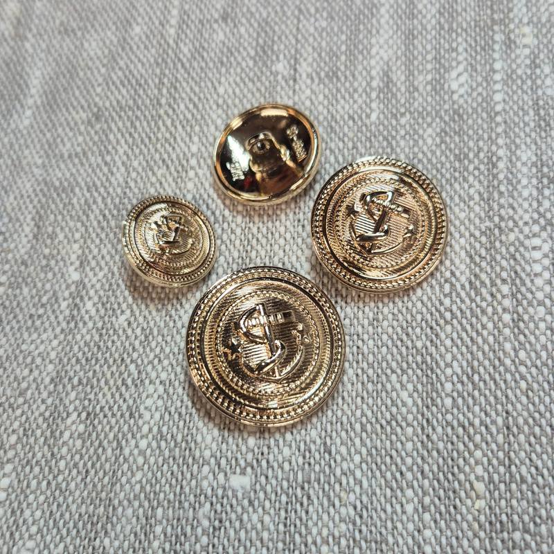 Metallknapp med hals Guld - Ankare