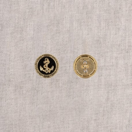 Knapp med Ankare Guld/svart med hals