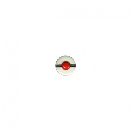 Motivknapp - Vit/svart med röd prick