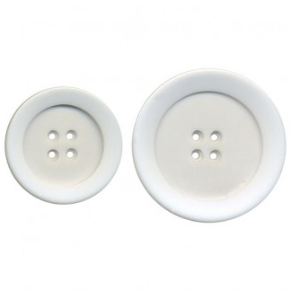 Plastknapp med 4 hål - Naturvit