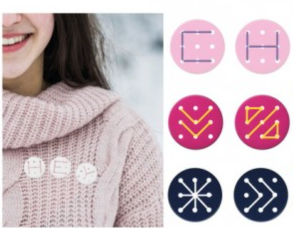 Knapp med 9 hål - För broderi - Vit