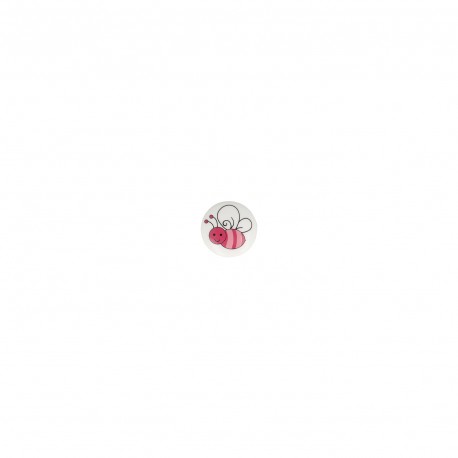 Plastknapp med hals - Rosa Bi