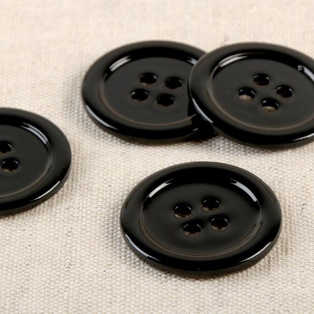 Pärlemorknapp 4-hål Svart