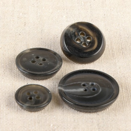 Kostymknapp Hornimitation - Melerad Antracitgrå