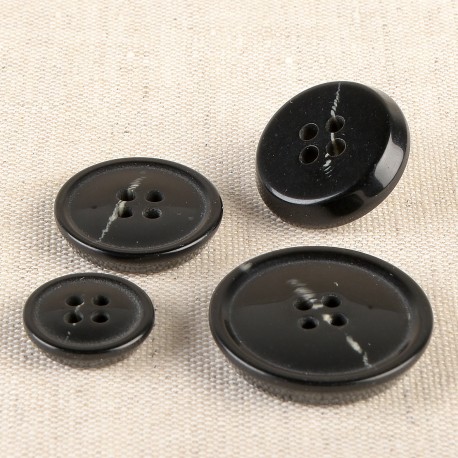 Kostymknapp Hornimitation - Melerad Svart
