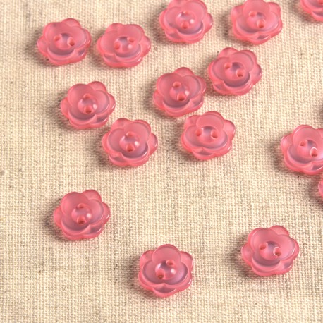Knapp med 2 hål - Blomma - Rosa