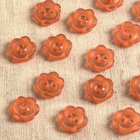 Knapp med 2 hål - Blomma - Orange
