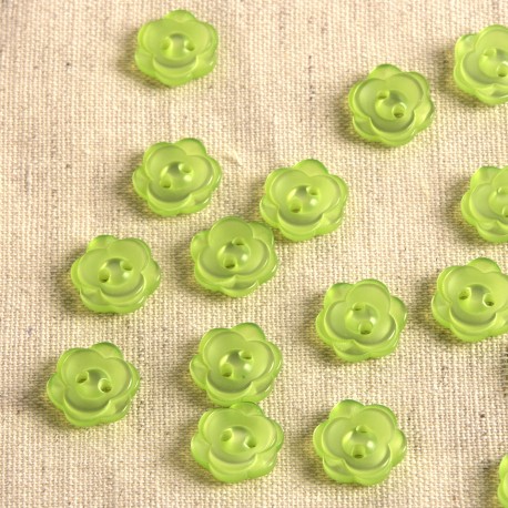 Knapp med 2 hål - Blomma - Grön