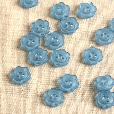 Knapp med 2 hål - Blomma - Blå