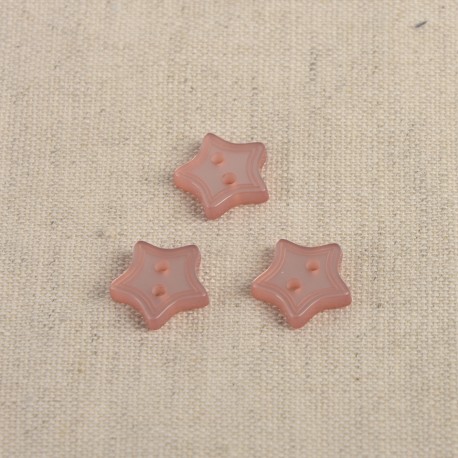 Knapp med 2 hål - Stjärna - Gammelrosa