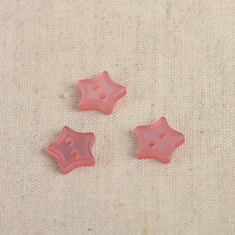 Knapp med 2 hål - Stjärna- Rosa
