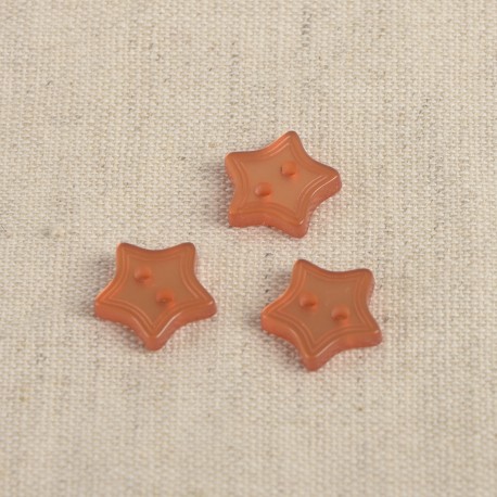Knapp med 2 hål - Stjärna - Orange