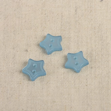 Knapp med 2 hål - Stjärna - Blå