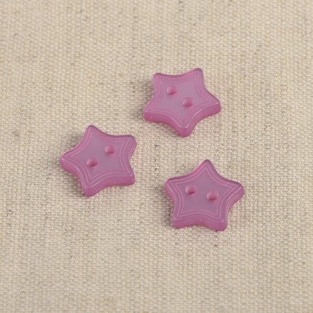 Knapp med 2 hål - Stjärna - Lila