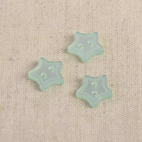 Knapp med 2 hål - Stjärna - Mintgrön