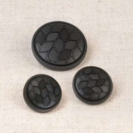 Plastknapp med hals - Svart