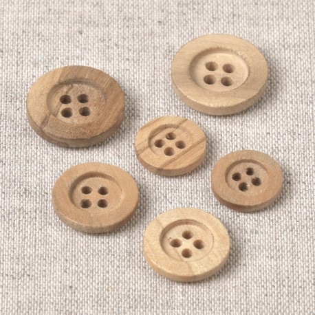 Träknapp med Bred Kant – 4 hål
