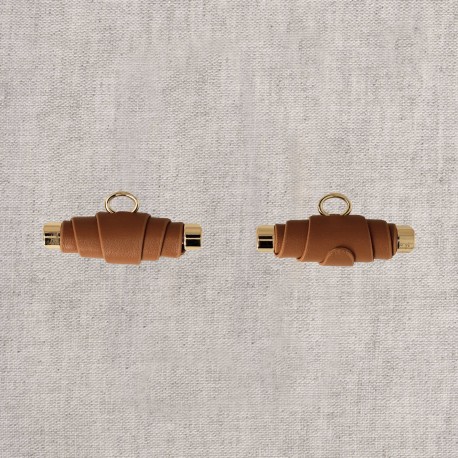 Duffelknapp Läderimitation Brun