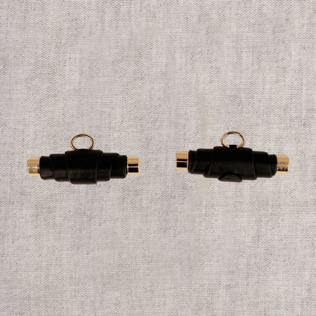 Duffelknapp Läderimitation Svart