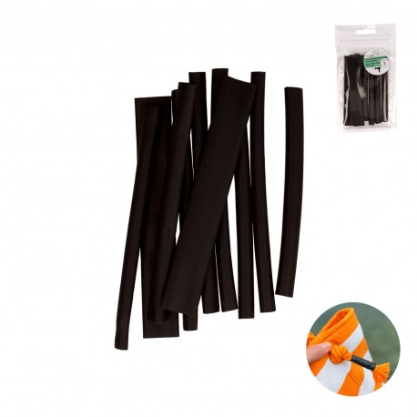 Krympslang för snören, svart, 10 st