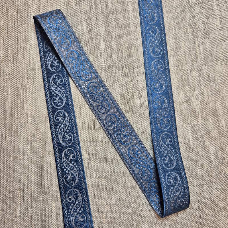 Jacquardband 25mm Blå