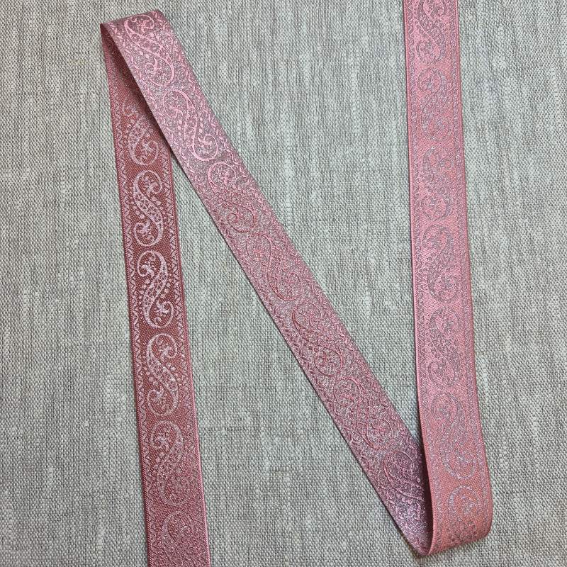 Jacquardband 25mm Rosa