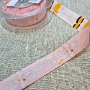 Dekorband Rosa 25mm Baby
