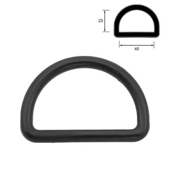 D-ring plast - Svart 40 mm