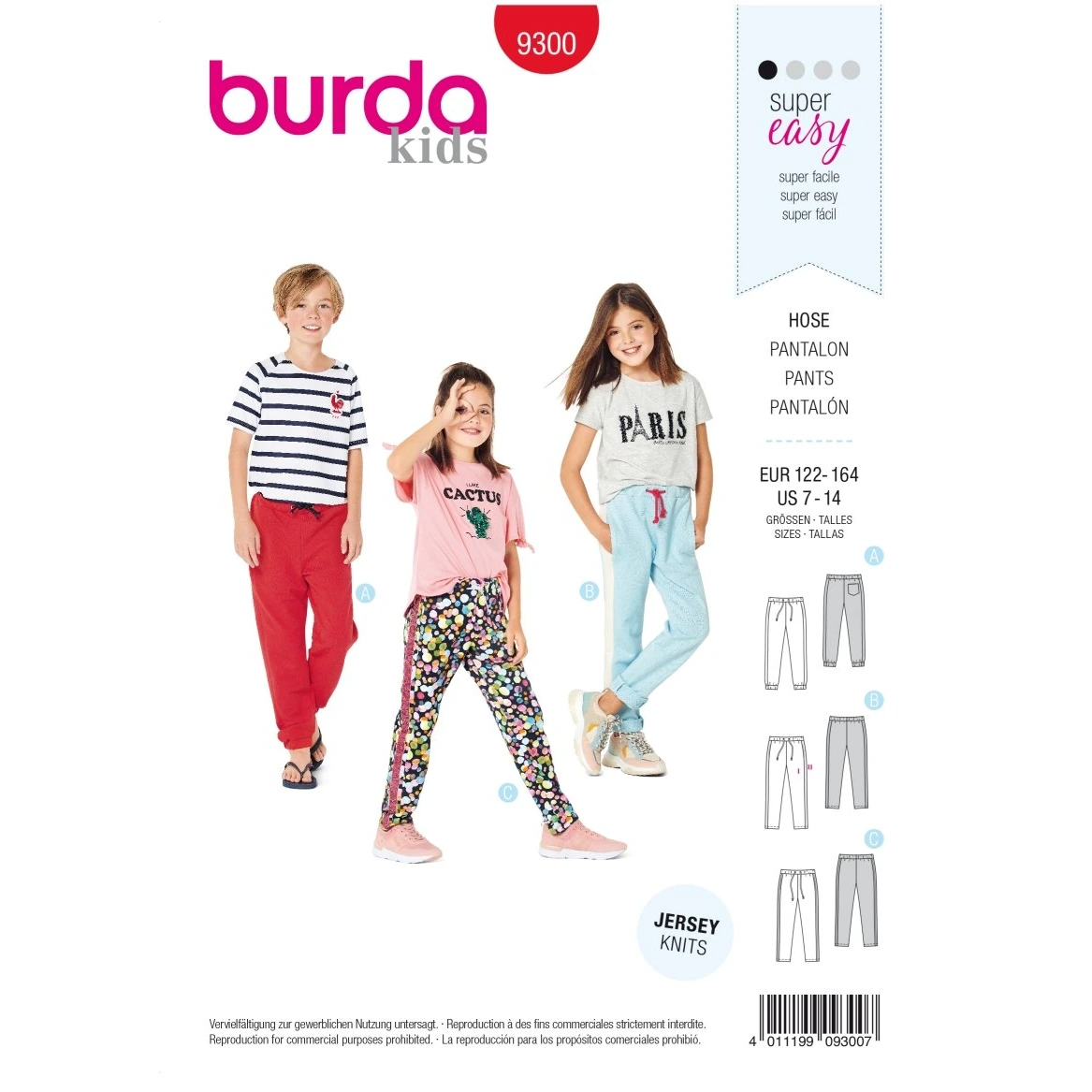 Burda Mönster 9300 - Joggingbyxor - Resårmidja - Träningsbyxor