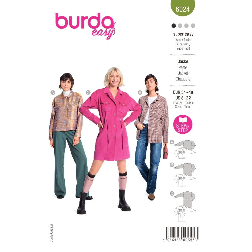 Burda 6024 - Skjortjacka dam (34-48)
