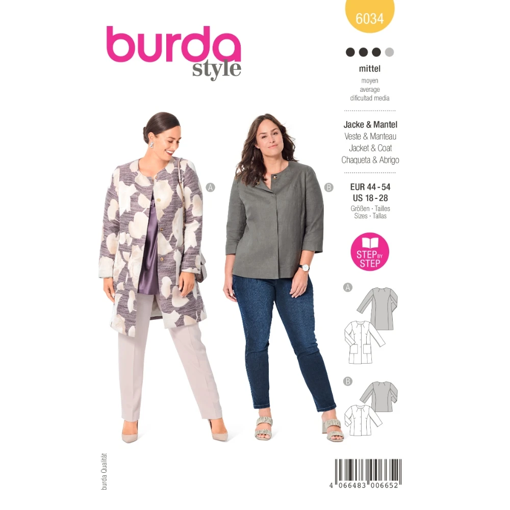 Burda Mönster 6034 - Kappa / Jacka