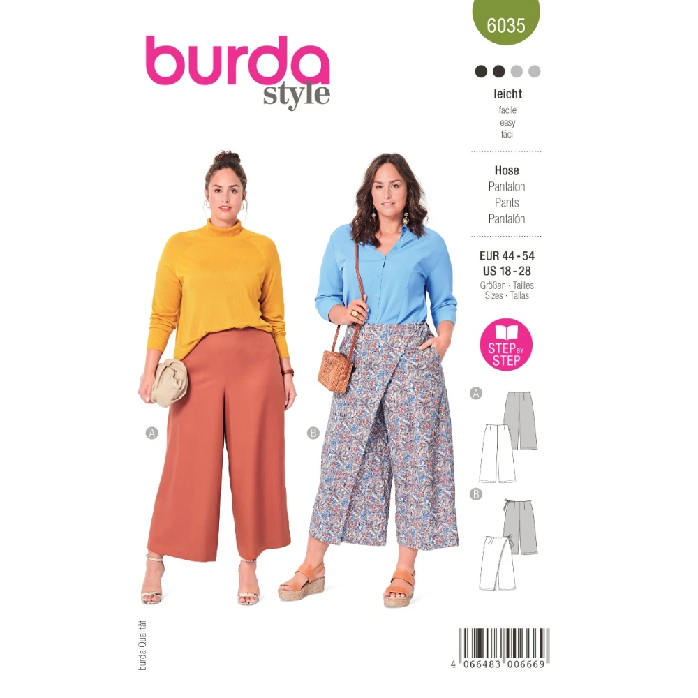 Burda 6035 - Culottes och gauchobyxor dam (44-54)